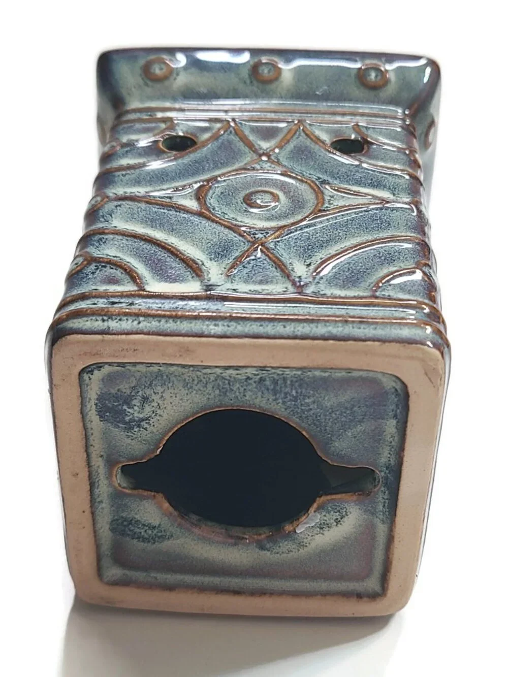 Scentsy LENORE Blue Brown Wall Plug In Mini Wax Warmer Aztec Geometric Retired